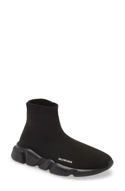 Balenciaga Kids' Speed Recycled Knit Trainers In Black