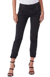 Paige Mayslie Transcend Black Stretch-denim Trousers In Faded Black/black Velvet