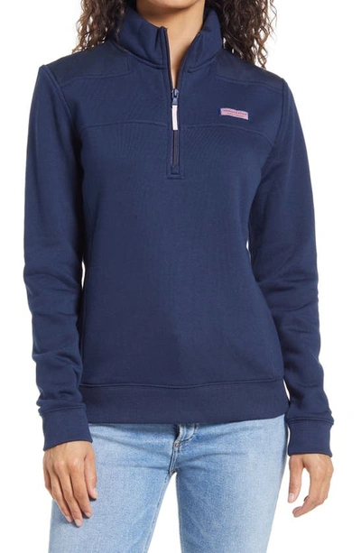 Vineyard Vines Shep Quarter-zip Knit Shirt In Vineyard Navy