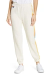 Aviator Nation 4 Stripe Sweatpants In Vintage White/ Orange