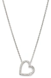 AJOA PAVÉ OPEN HEART PENDANT NECKLACE,UN38578RCZ