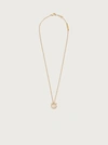 Ferragamo Gancini 3d Crystal Necklace In Gold