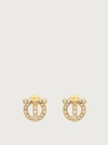 Ferragamo Gancini Crystal-embellished Earrings In Gold