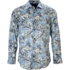 LORDS OF HARLECH NORMAN PAINTERS FLORAL BLUE SHIRT