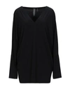 Norma Kamali V-neck Dolman-sleeve T-shirt In Black