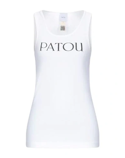 Patou Organic Cotton Fitted Tank Top Clothing In White
