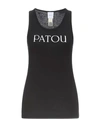 Patou Modern Sleeveless Scoop Neck Tank Top In Black