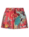 Red Valentino Printed Silk Crepe De Chine Shorts In Red