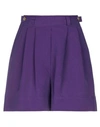 Jucca Woman Shorts & Bermuda Shorts Purple Size 6 Cotton, Linen In Purple