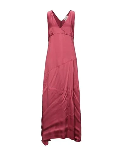 Semicouture Multicolor Acetate Silk Dress In Red