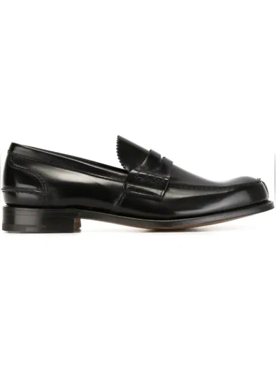 Church's Tunbridge Fume Navy Loafers In Black