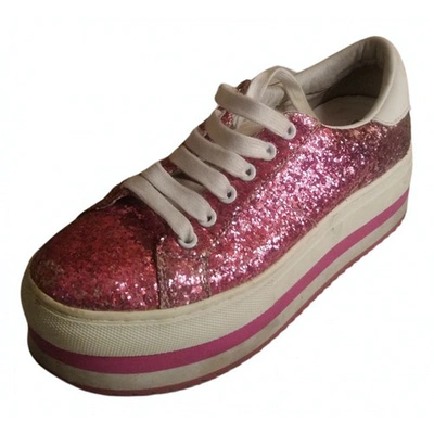 Pre-owned Marc By Marc Jacobs Pink Glitter Trainers