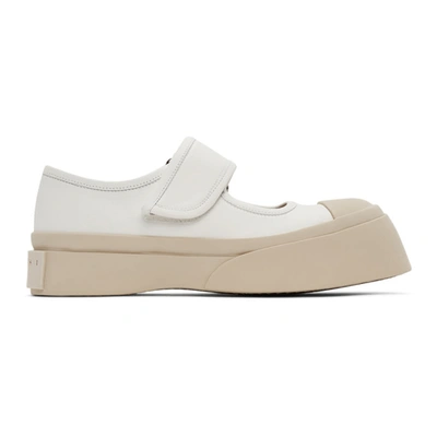 Marni Pablo Chunky-sole Leather Mary-jane Shoes In White
