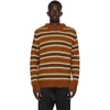 CMMN SWDN CMMN SWDN BROWN MOHAIR STRIPED SIGGE SWEATER