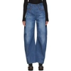 CHLOÉ CHLOE BLUE ORGANIC COTTON WIDE JEANS