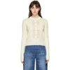 CHLOÉ OFF-WHITE WOOL & LACE CARDIGAN