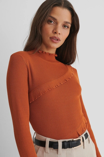 Na-kd Babylock Detail Knitted Sweater Orange