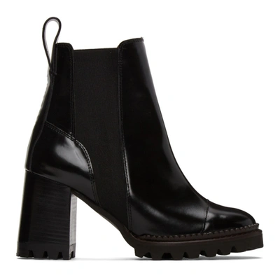 See By Chloé Mallory Lug-sole Leather Chelsea Boots In Black