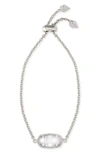 Kendra Scott Elaina Druzy-station Adjustable Bracelet In Platinum Drusy/ Silver