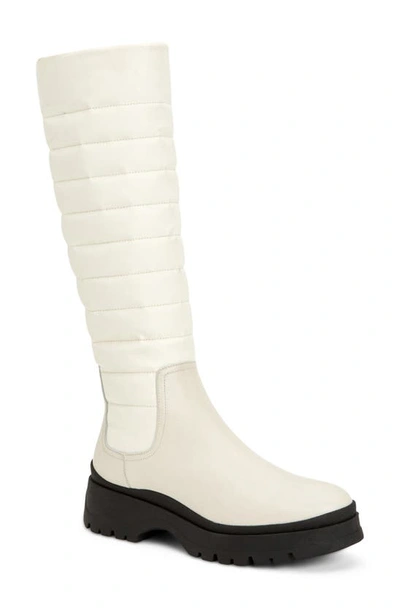 Aquatalia Skyla Water Resistant Knee High Boot In Off White/ White