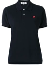 COMME DES GARÇONS HEART-EMBROIDERED SHORT-SLEEVE POLO SHIRT