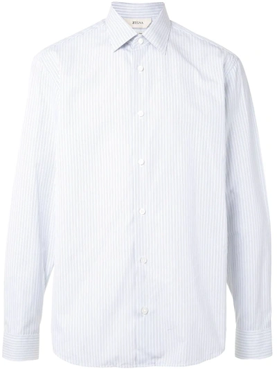 Ermenegildo Zegna Striped Cotton Shirt In White