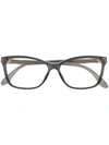 Gucci Rectangular Frame Glasses In 灰色