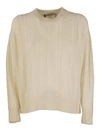 AGNONA CABLE-KNIT CASHMERE BLEND CREWNECK