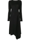 YOHJI YAMAMOTO FITTED LONG-SLEEVED MIDI DRESS