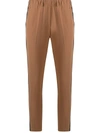 BLANCA VITA SIDE-STRIP SLIM TROUSERS