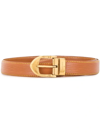 Pre-owned Louis Vuitton  Epi Skinny 85 Belt In Brown