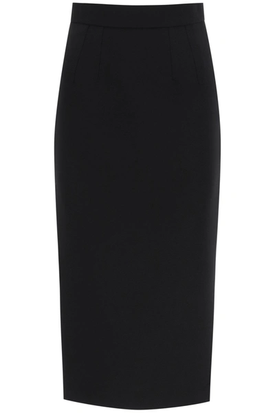 Dolce & Gabbana Pencil Midi Skirt In Nero