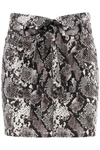 Attico Virgi Python-print Cotton Miniskirt In Grigio