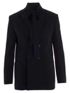 RED VALENTINO DOUBLE-BREASTED BOW JACKET IN BLACK