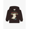 GUCCI ORIGINAL GUCCI LOG-PRINT AND CAT-EMBROIDERED COTTON HOODY 6-36 MONTHS,R02070911