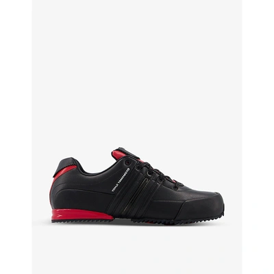 Adidas Y3 Y-3 Sprint Leather Low-top Trainers In Black Red