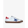 GOLDEN GOOSE GOLDEN GOOSE MEN'S WHITE MEN'S SUPERSTAR DISTRESSED LEATHER LOW-TOP TRAINERS,40859469