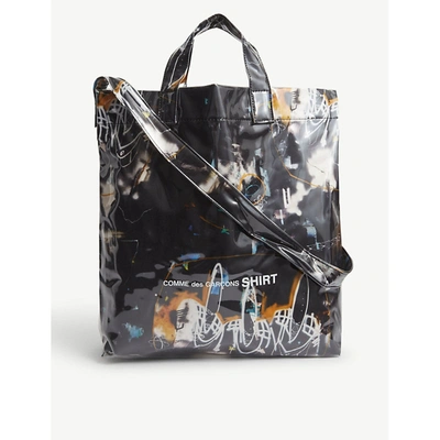 Comme Des Garçons Shirt Futura Graphic-print Vinyl Small Tote