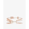 APM MONACO PIERCING OPEN-CUFF PINK GOLD-TONED STERLING SILVER AND ZIRCONIA BANGLE,R03680307