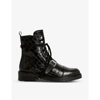 Allsaints Womens Black Donita Leather Biker Boots 3 In Black