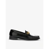 SANDRO JOANE CHAIN-TRIMMED LEATHER LOAFERS,R03631215