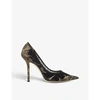 JIMMY CHOO LOVE 100 SUEDE AND LACE COURTS,R03659270