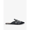 Kurt Geiger Olive Embellished Leather Mules In Black
