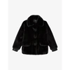 THE KOOPLES LEATHER AND FAUX-FUR CROPPED JACKET,R03638417