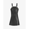 CLAUDIE PIERLOT CAJOU FLARED LEATHER DRESS,R03631344