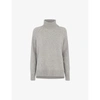 WHISTLES WOMENS GREY ROLL-NECK CASHMERE JUMPER XS,R03666472