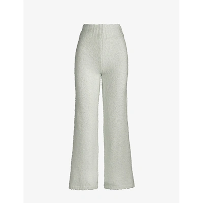 Skims Cozy Boucle Knitted Trousers In Bone