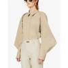 Bottega Veneta Cape-sleeve Cotton-blend Poplin Shirt