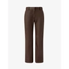 JOSEPH COLEMAN STRAIGHT HIGH-RISE LEATHER TROUSERS,R03653895