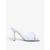 Bottega Veneta Square Toe 90 Sandals In Soft Quilted Nappa Leather In White